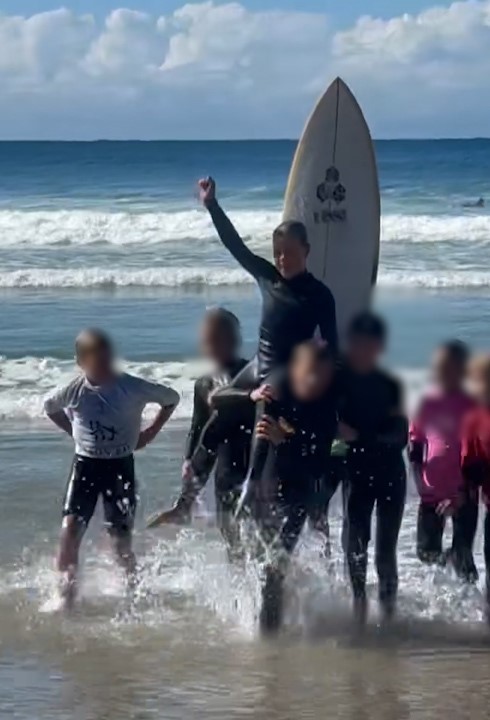 Chris Hemsworth's son Sasha Hemsworth wins his first surf comp in Byron Bay