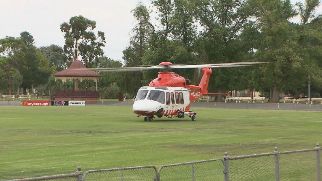 A two-year-old child was airlifted to the Royal Children's Hospital in a serious condition.