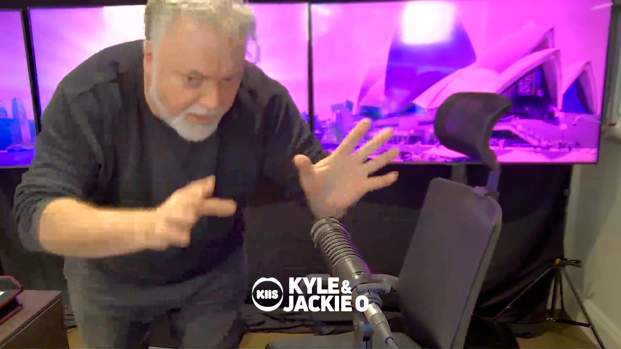 Kyle Sandilands run out of his home studio mid-show as fiancée goes into labour.