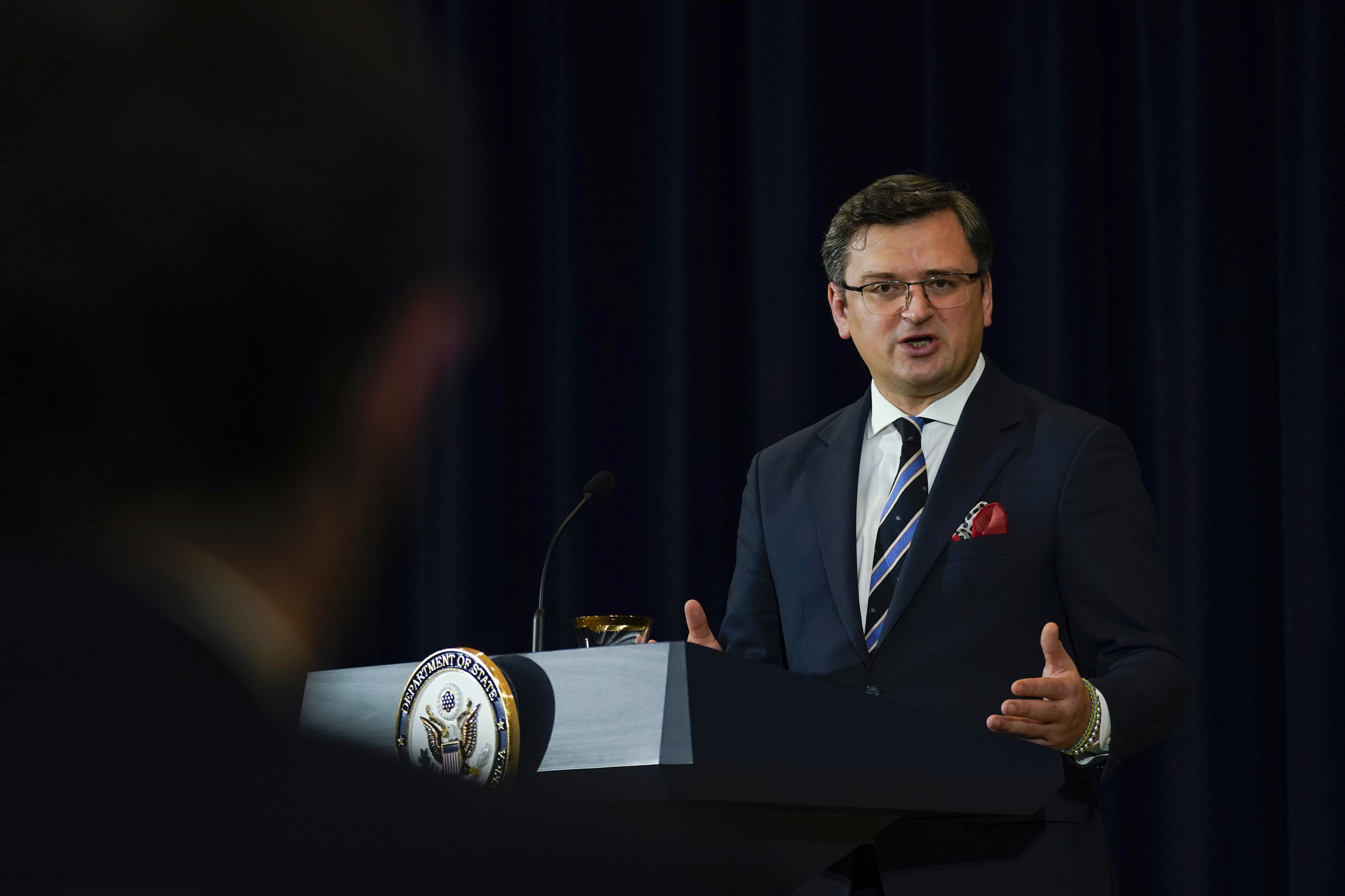 Ukraine's Foreign Minister Dmytro Kuleba told officials in Washington on Tuesday that sanctions against Russia will not be enough.