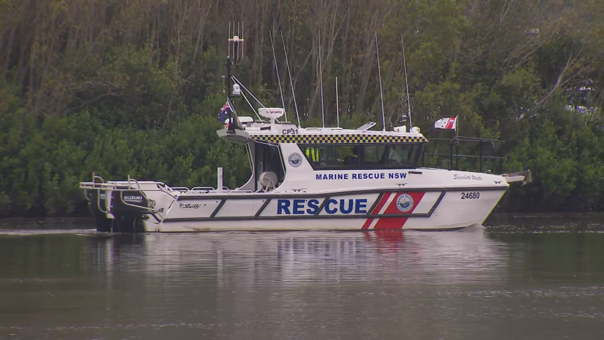An extensive search is underway for the body of a Sydney father who went missing while swimming at the Hawkesbury River. 