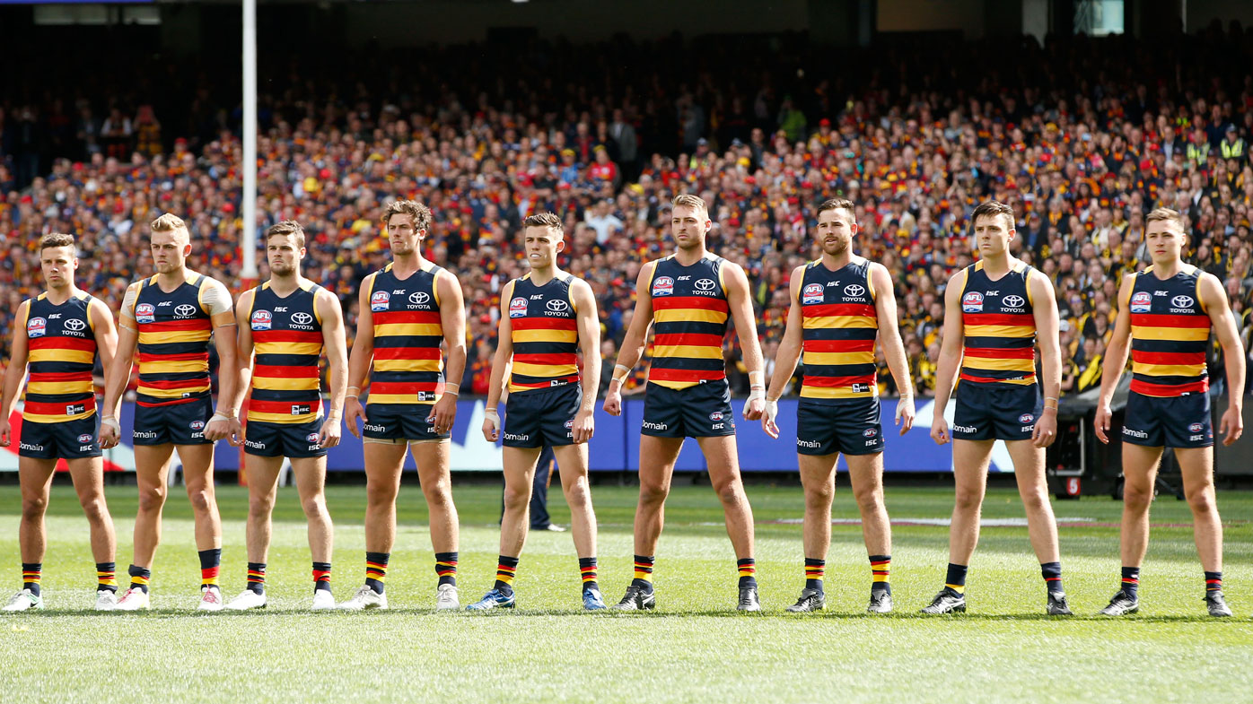 The Adelaide Crows ahead of their 2017 grand final loss to Richmond.