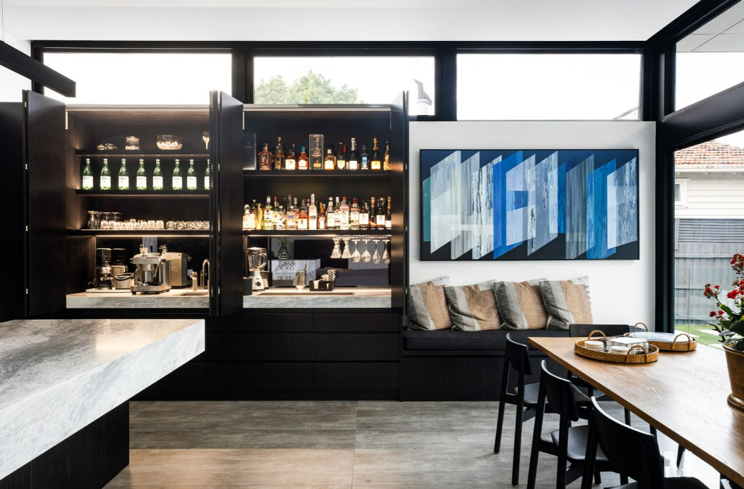 Suburban family home rivals a highend restaurant with its luxe interiors