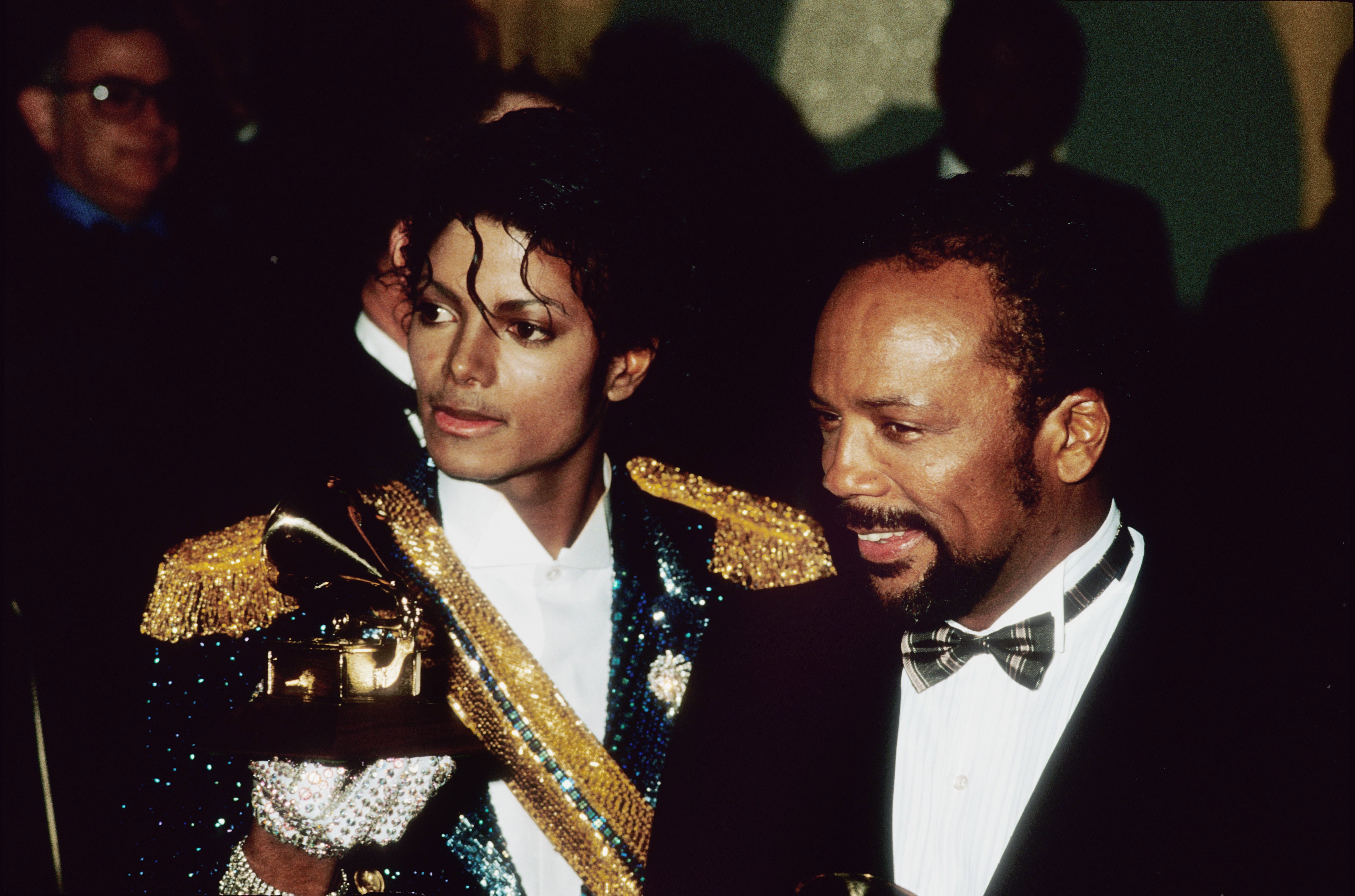 Michael Jackson y su productor Quincy Jones