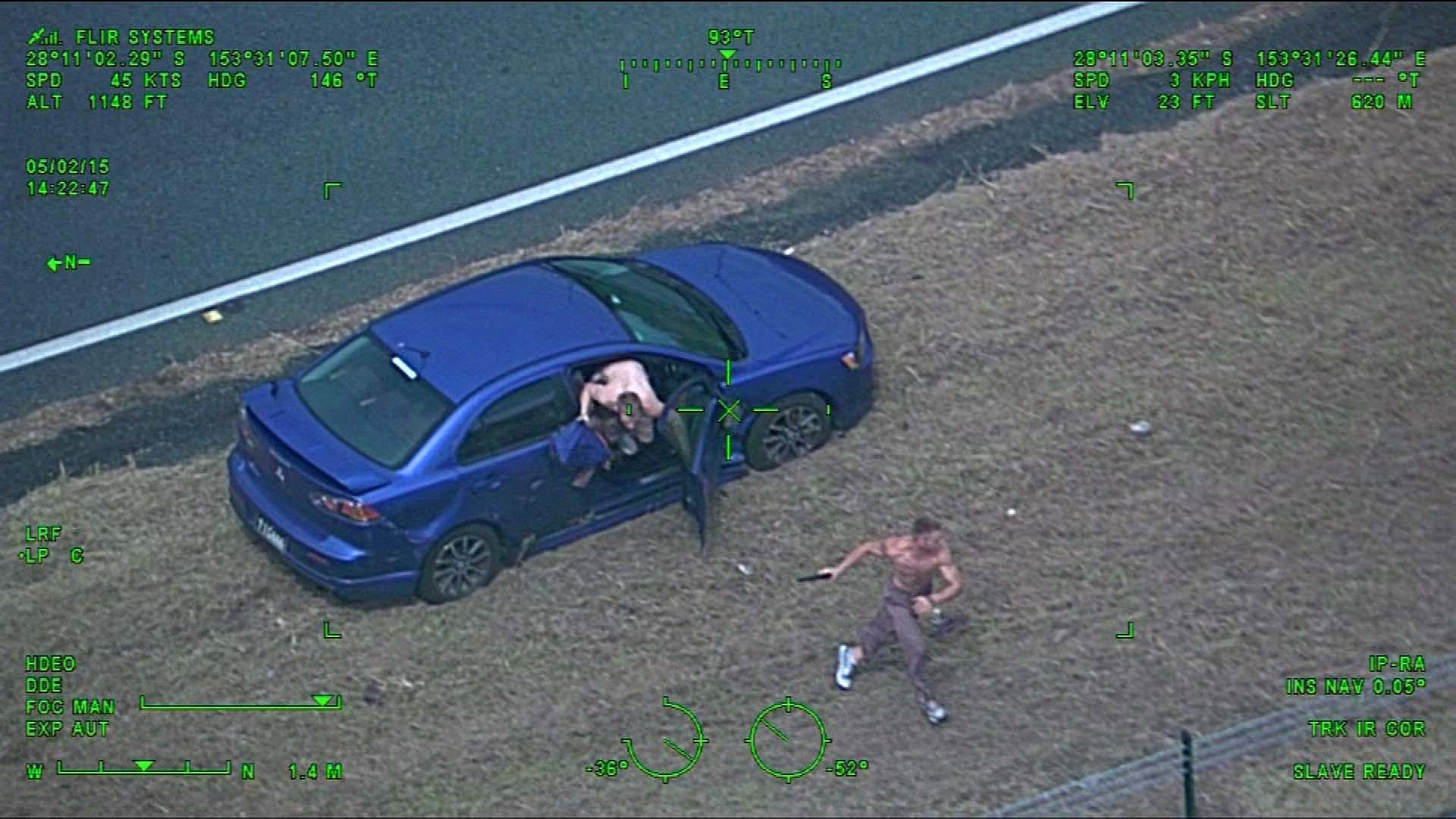 More than a decade after a chaotic cross-border chase involving car-jackings, gunfire, and a desperate dash across M1 traffic a New South Wales police officer has finally been honoured for his bravery.