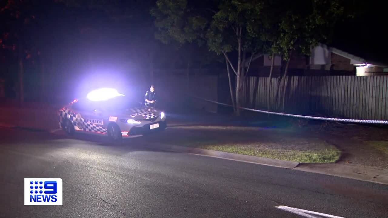 A family has been forced to defend themselves in their home after an attempted robbery turned violent in Brisbane.Four people have been hospitalised and a pet dog was killed all over an ad on Facebook Marketplace.