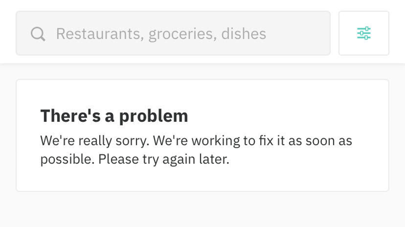 The Deliveroo app was not taking orders today.