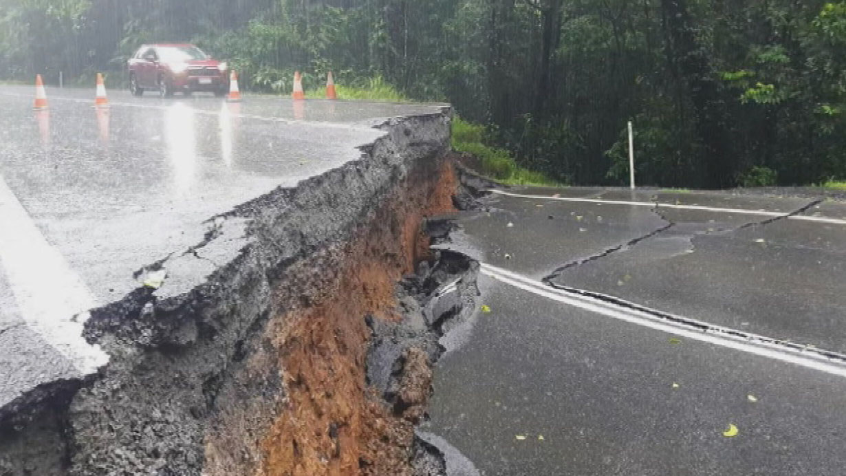 Roads in Far North Queensland have been wrecked by rain and floods.