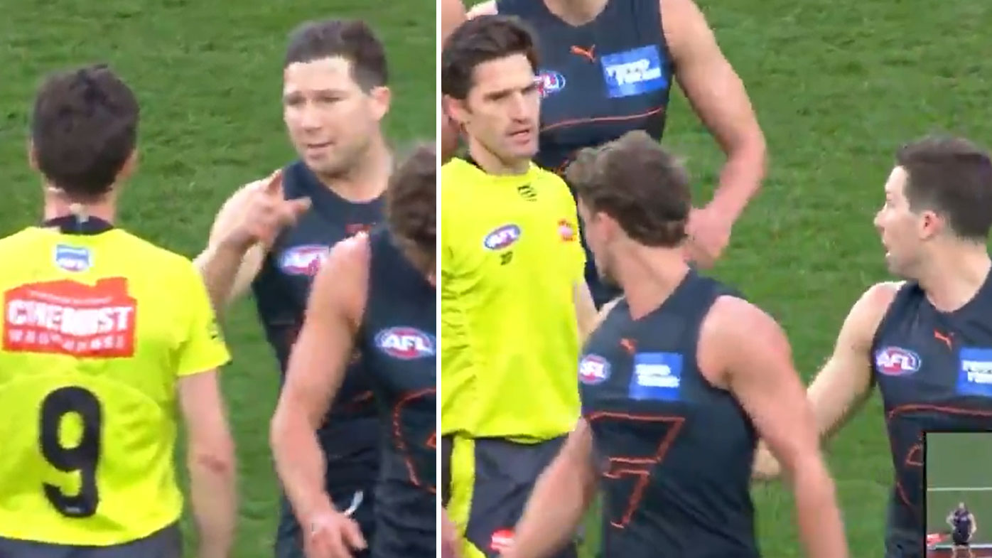 Toby Green has come under scrutiny for making contact with the umpire in GWS' win over the Swans.