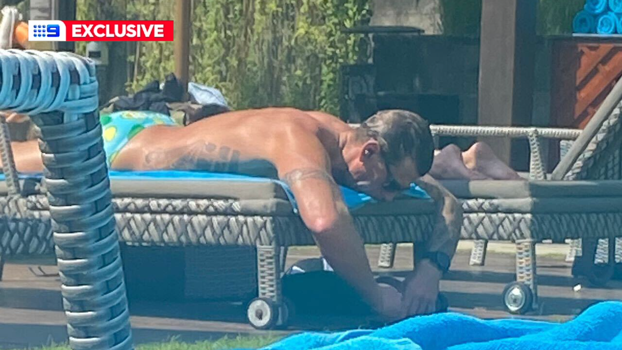 Ben Roberts-Smith seen sunbathing at a resort in Bali today.