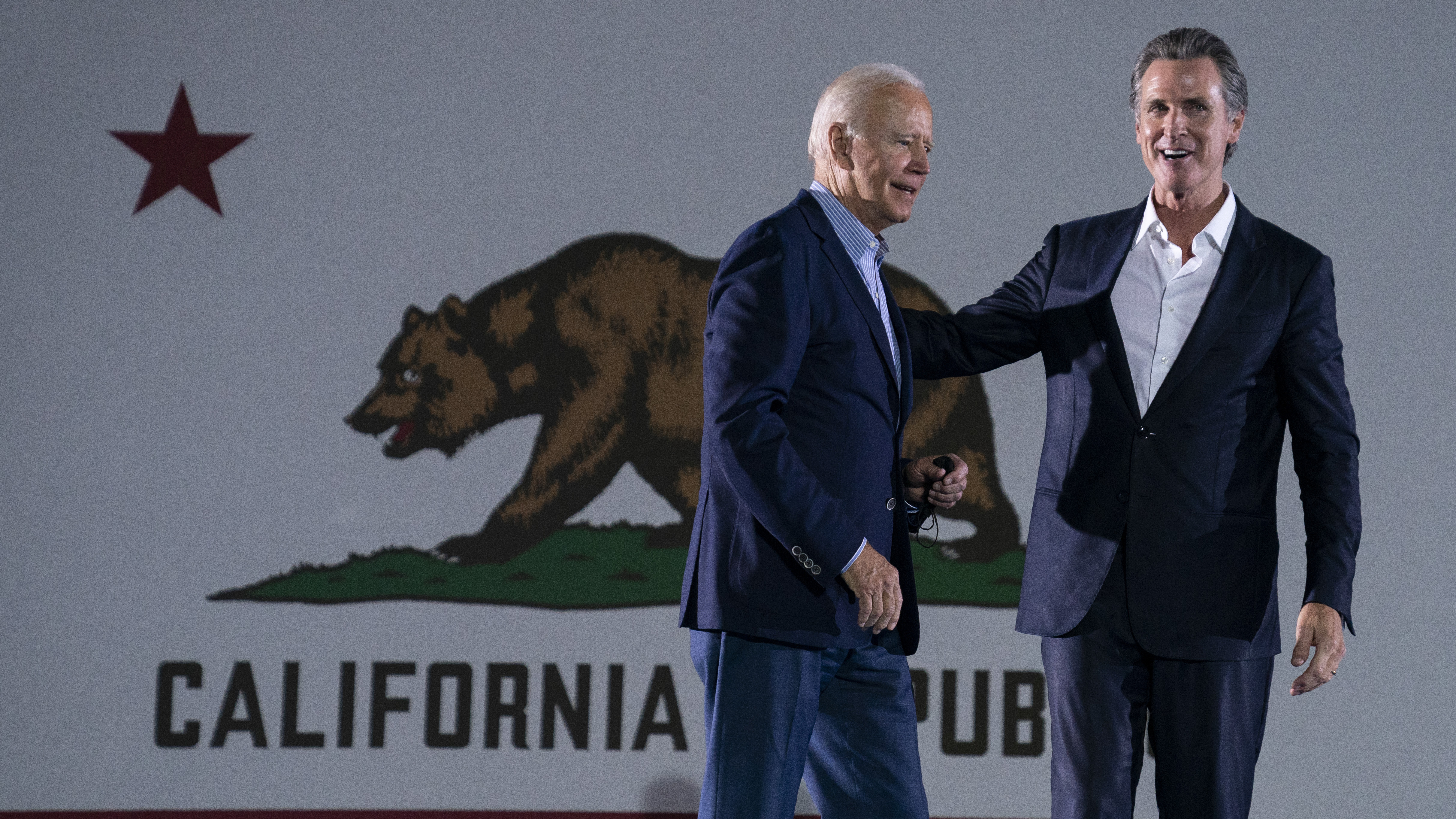US President Joe Biden threw his support behind Mr Newsom.