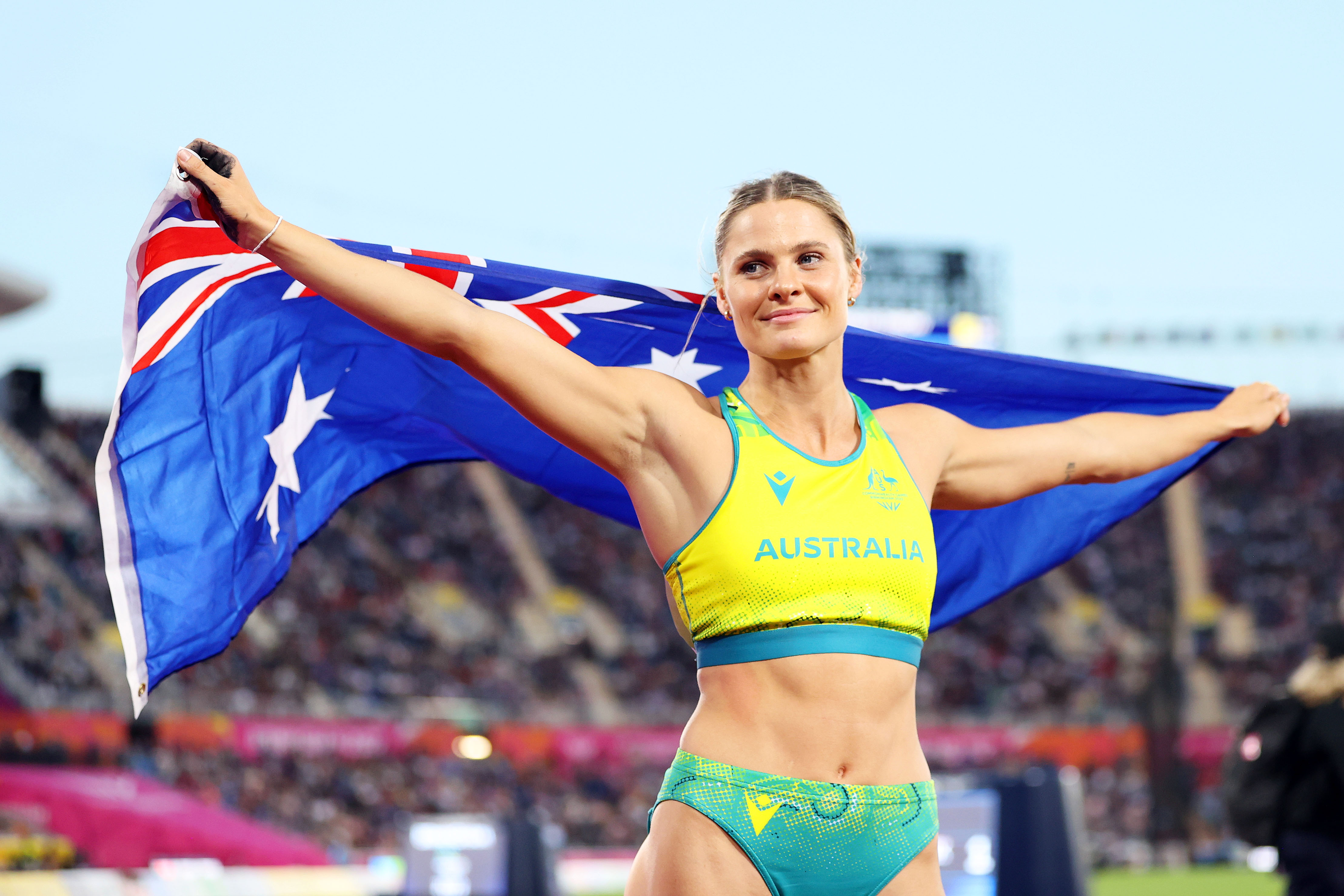 Nina Kennedy celebrates after winning gold medal