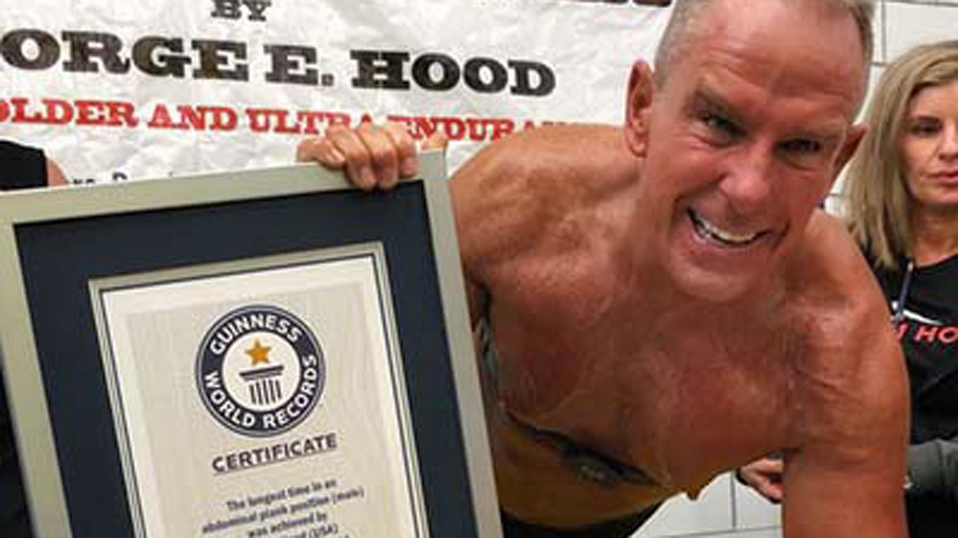 George Hood with his Guinness World Records accomplishment after an event in Chicago, Illinois.