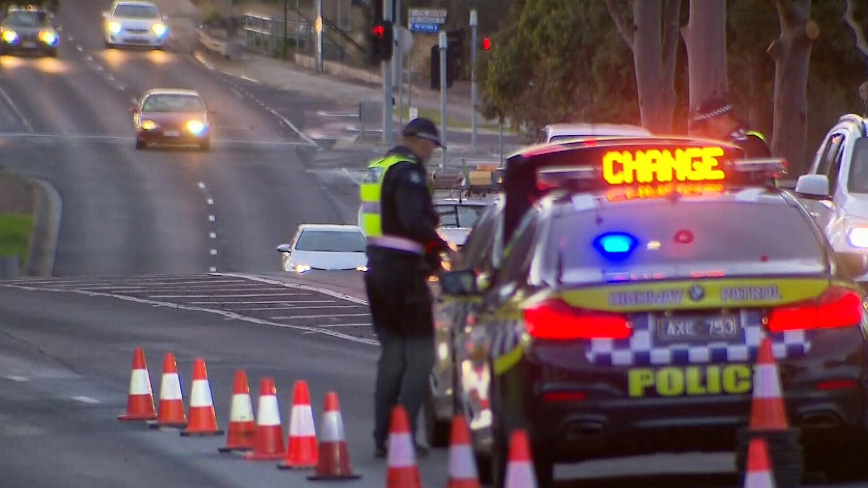 Police checks underway in Melbourne with lockdown now being enforced across ten areas.