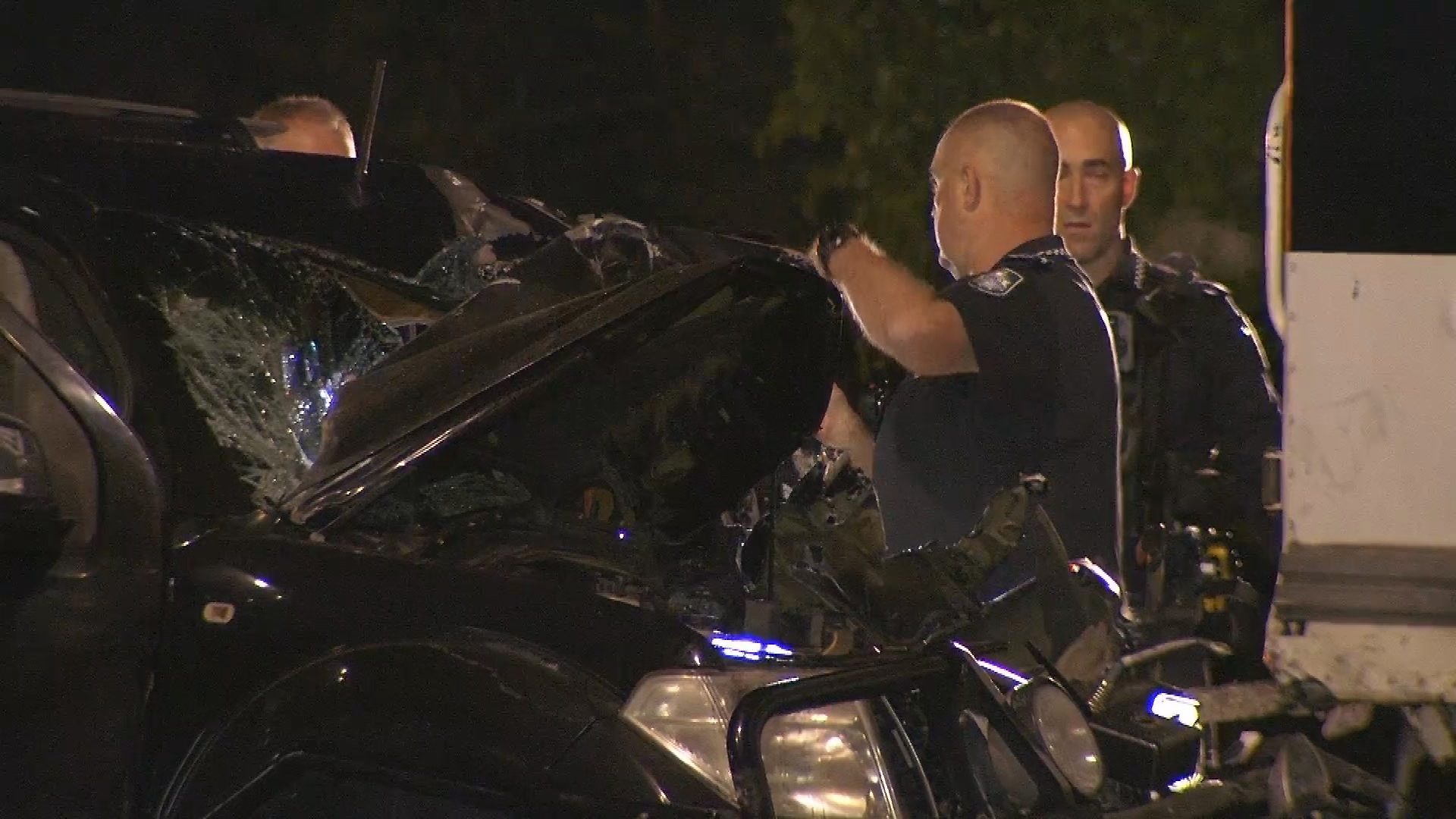 A﻿ teenage boy has died and another has survived after a ute crashed into a parked truck in Gold Coast.