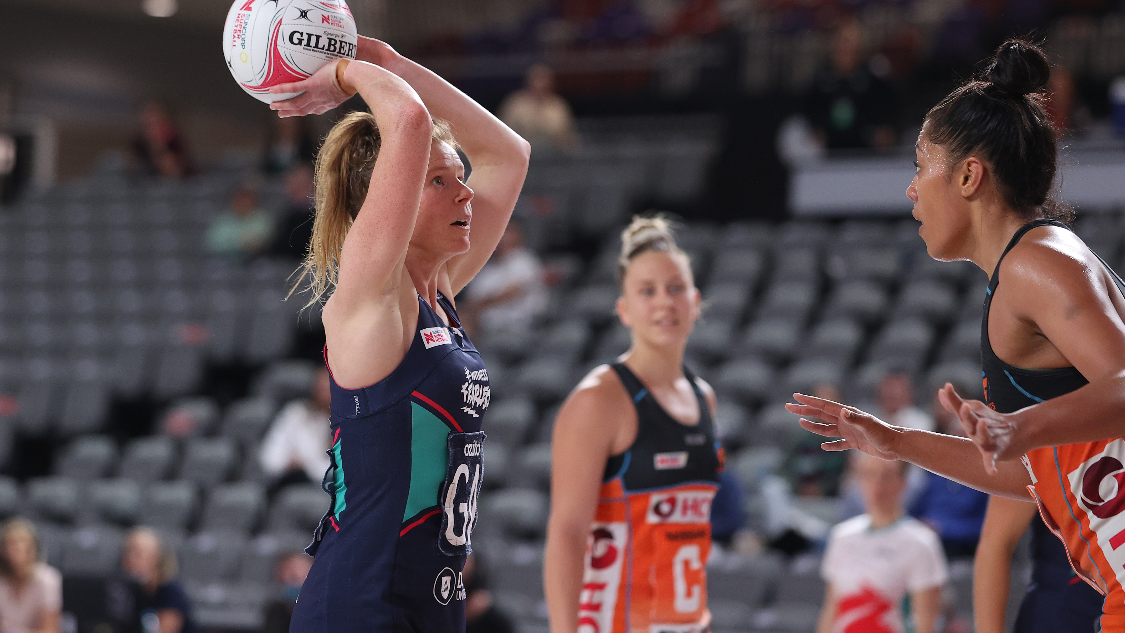 Tegan Philip shoots the ball for the Vixens.