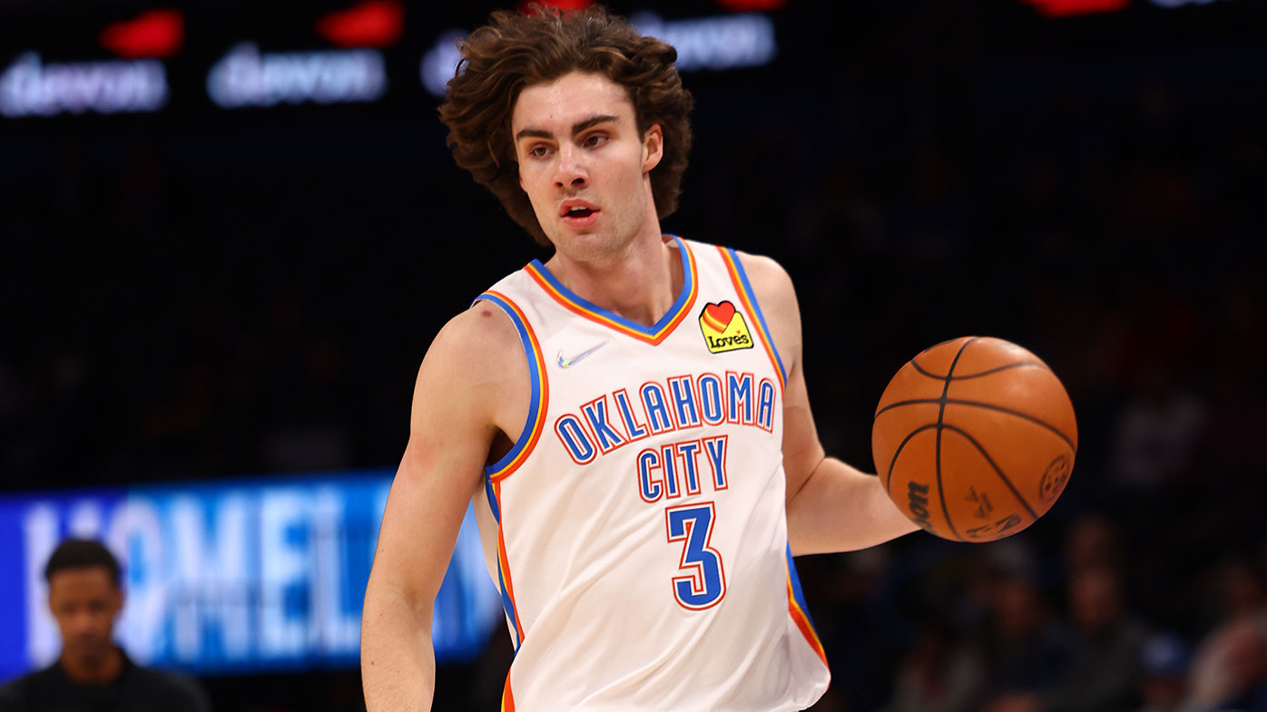 Josh Giddey #3 of the Oklahoma City Thunder in action