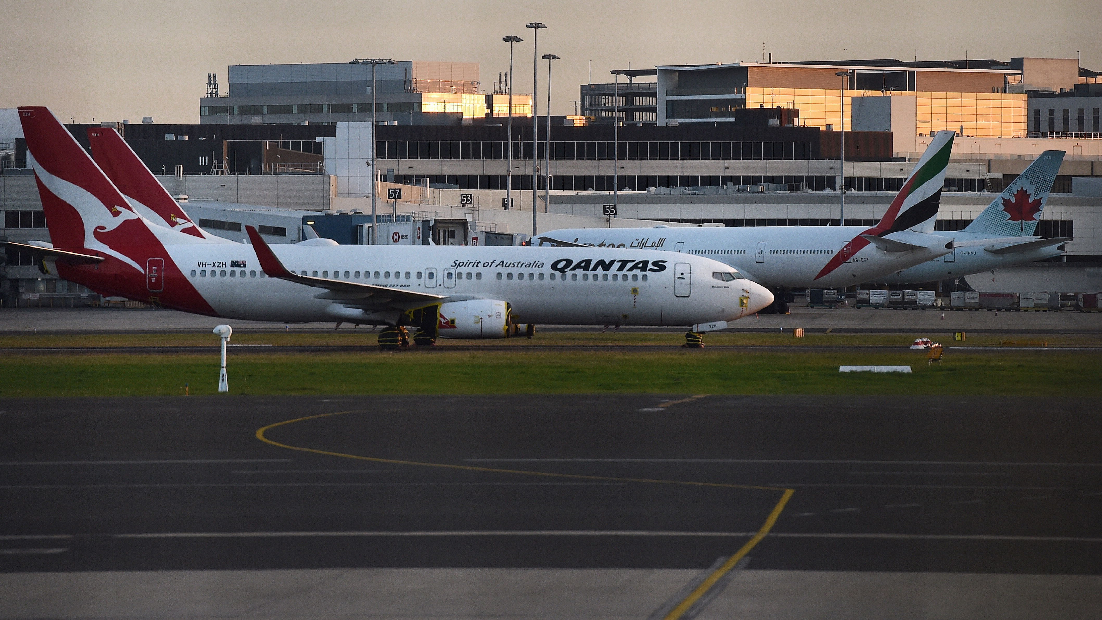 Qantas planes at Sydney airport, 