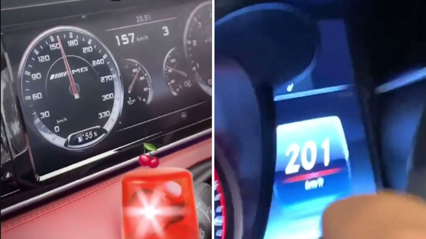 Ali El Skaf, 39, is featured speeding in a series of social media videos where he is seen  overtaking traffic in a breakdown lane at Bexley and in another, breaking through a roadblock during bushfires to drive on the M5. He is filmed driving up to 189 km/h. 