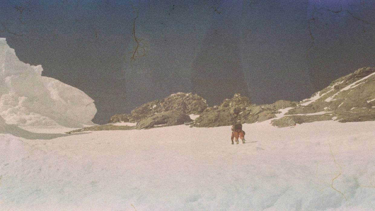 Steve Robinson ascending Mt Cook before he was killed in an avalanche in 1997.