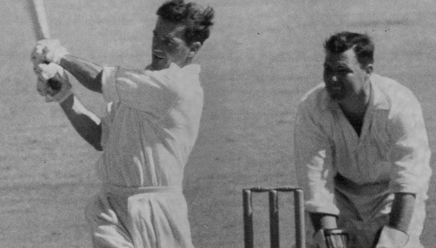 Neil Harvey batting in 1963.