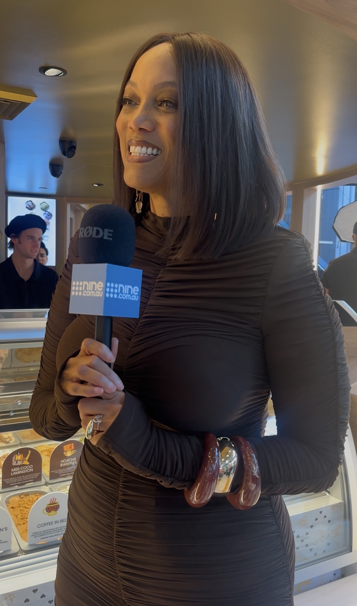 Tyra Banks at the opening of her Sydney ice cream shop SMiZE & DREAM