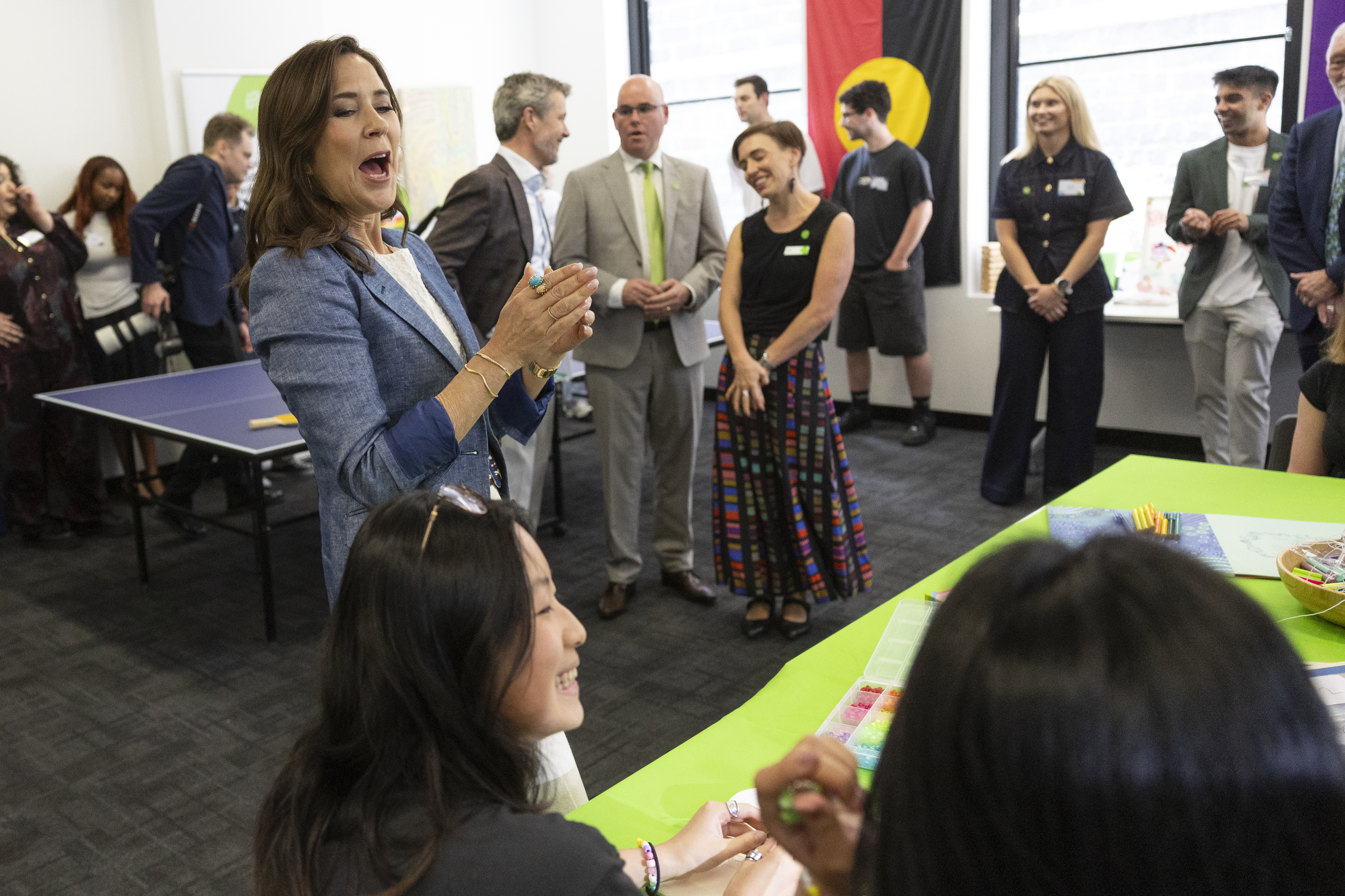 Denmark's King Frederik and Queen Mary tour headspace and engage with the Headspace National Youth Reference Group and Headspace South Melbourne Youth Advisory Group. 18th March 2026. Photo by Jason South