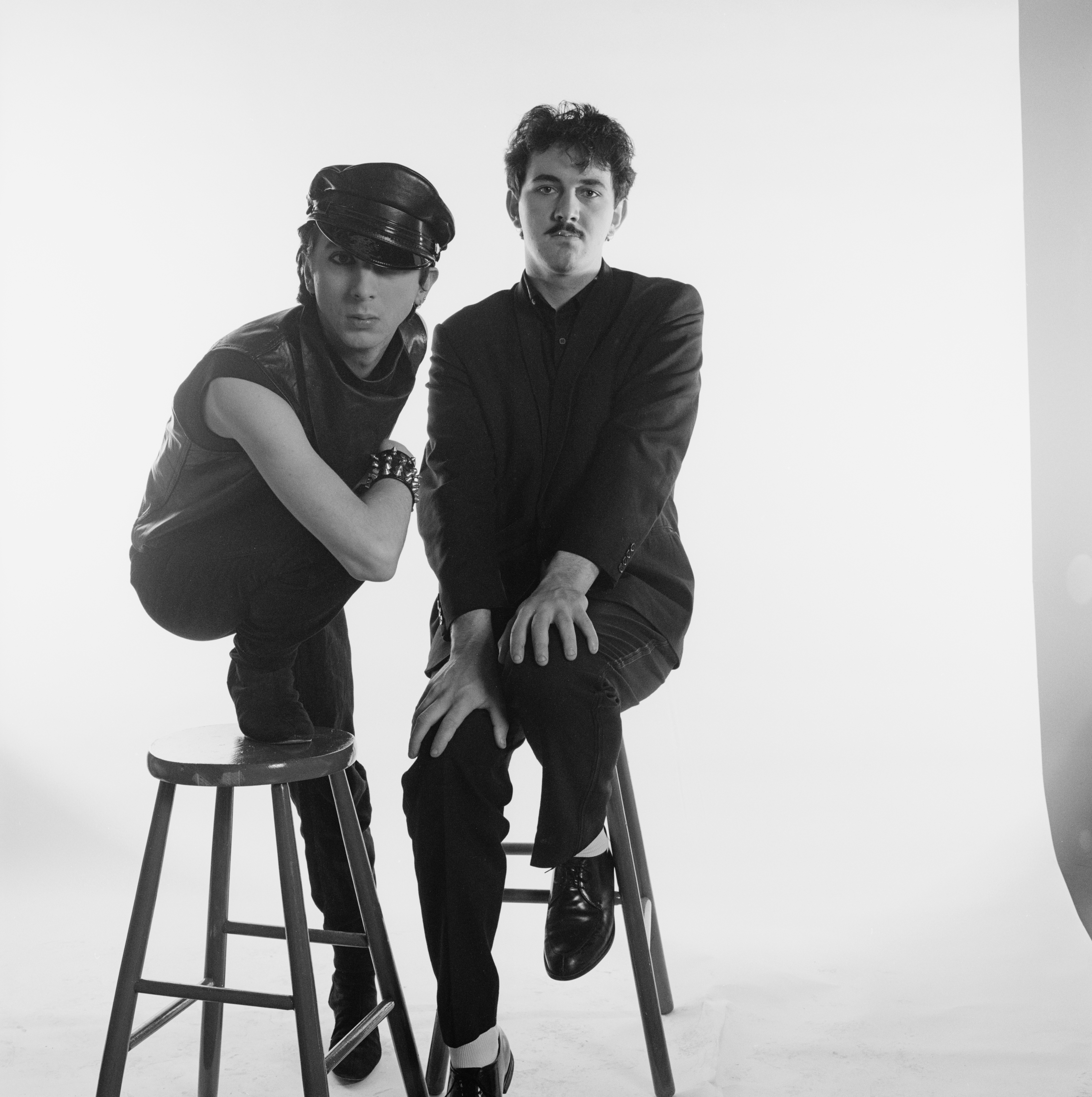 Singer Marc Almond (left) and keyboard player Dave Ball of British synthpop duo, Soft Cell, London, November 1981. (Photo by Fin Costello/Redferns)