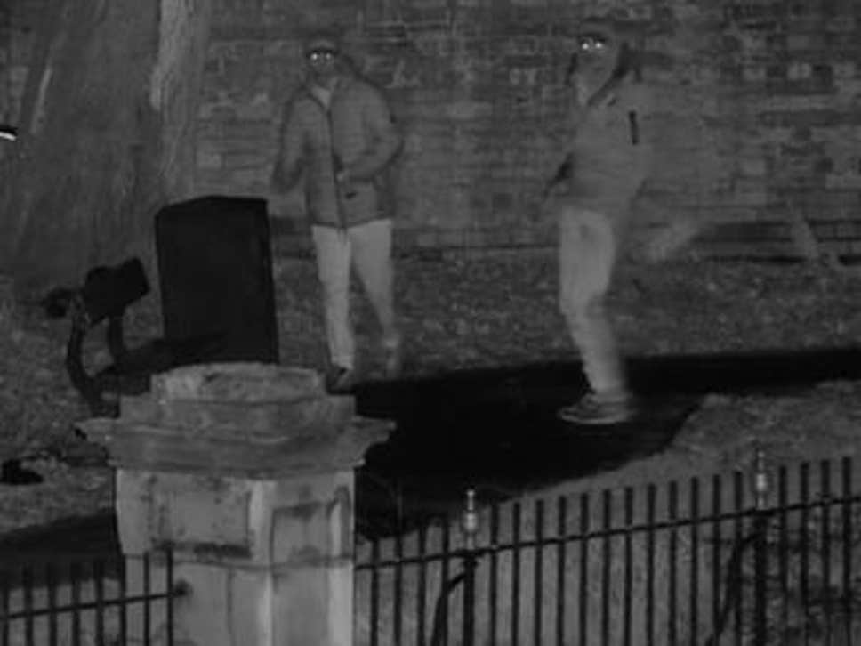 CCTV image of two men wanted in relation to the attack.
