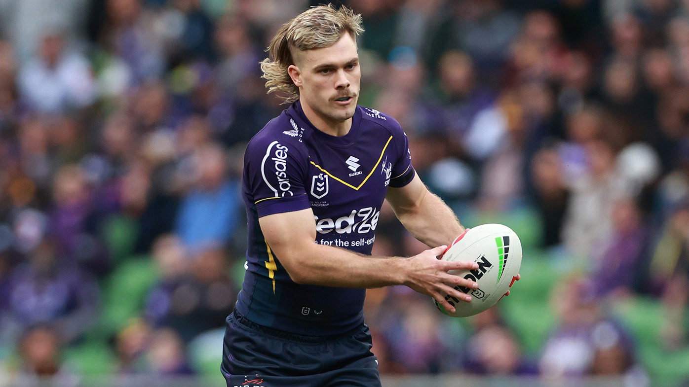 Ryan Papenhuyzen during his NRL return for the Storm against the Titans.