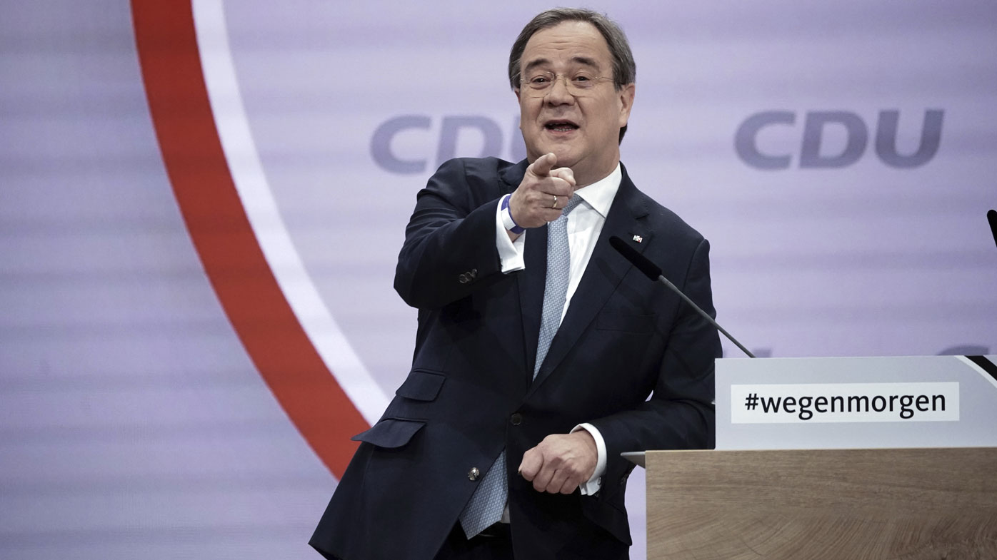 Governor of North Rhine-Westphalia and candidate for the party chairmanship, Armin Laschet, speaks at the CDU's digital national party conference