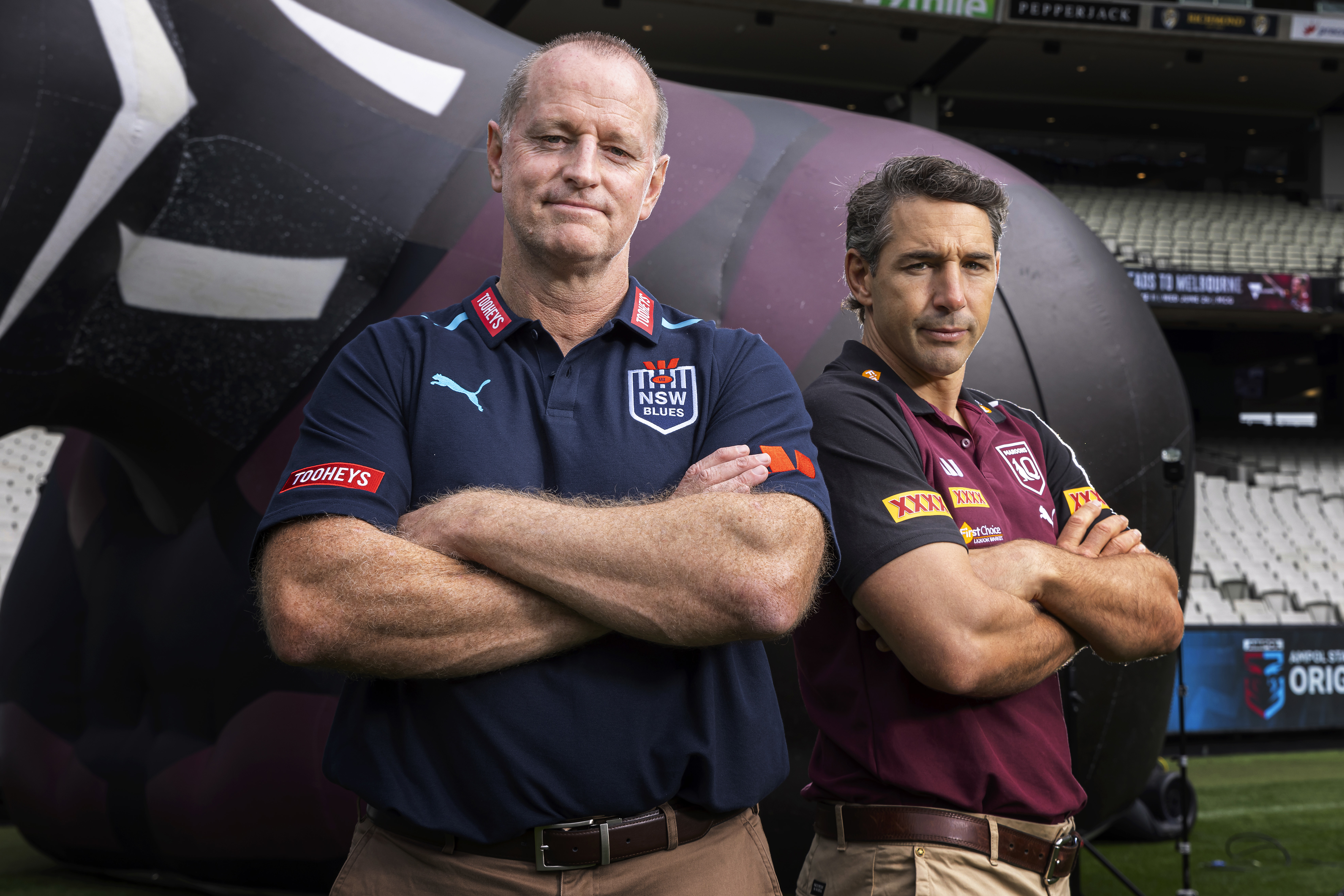  NSW Blues head coach Michael Maguire and QLD Maroons head coach Billy Slater