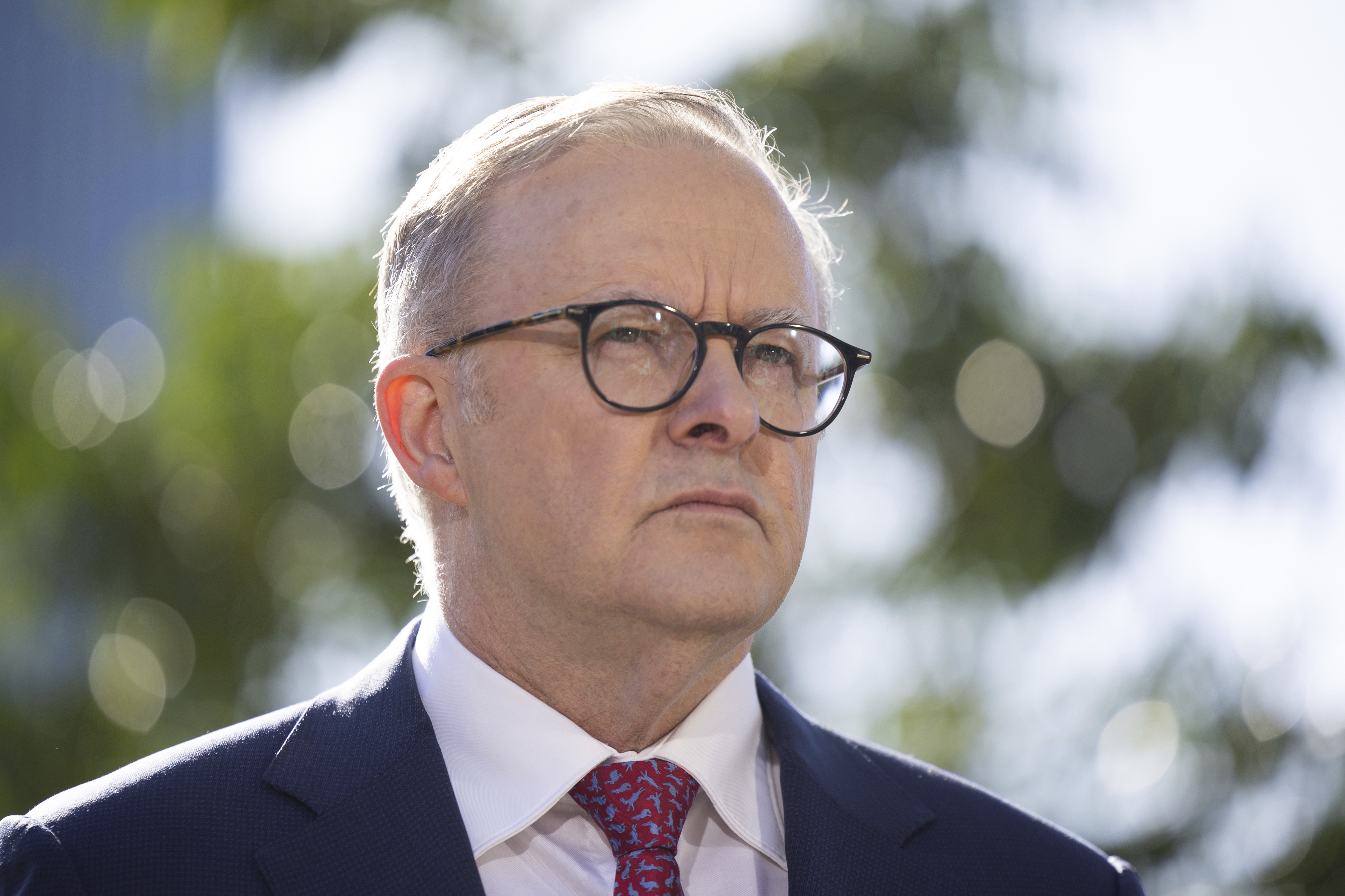 Prime Minister Anthony Albanese addresses the media