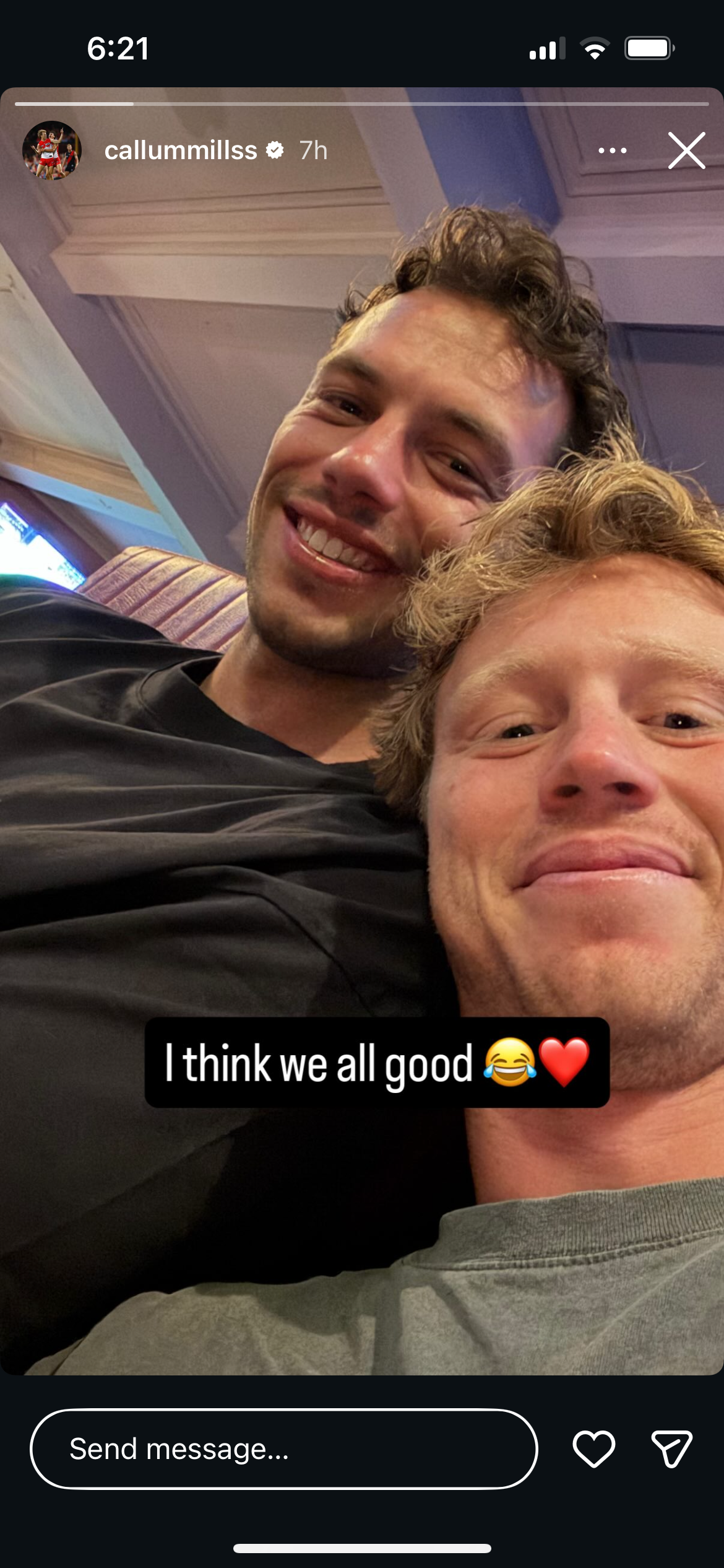 Ollie Florent and Callum Mills made up.