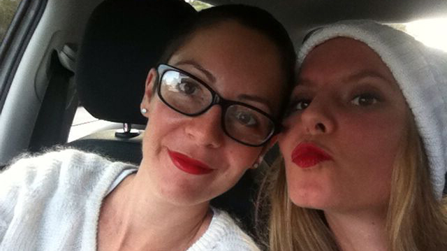 Martina Clark who started Carers Couch and her friend Anoula.