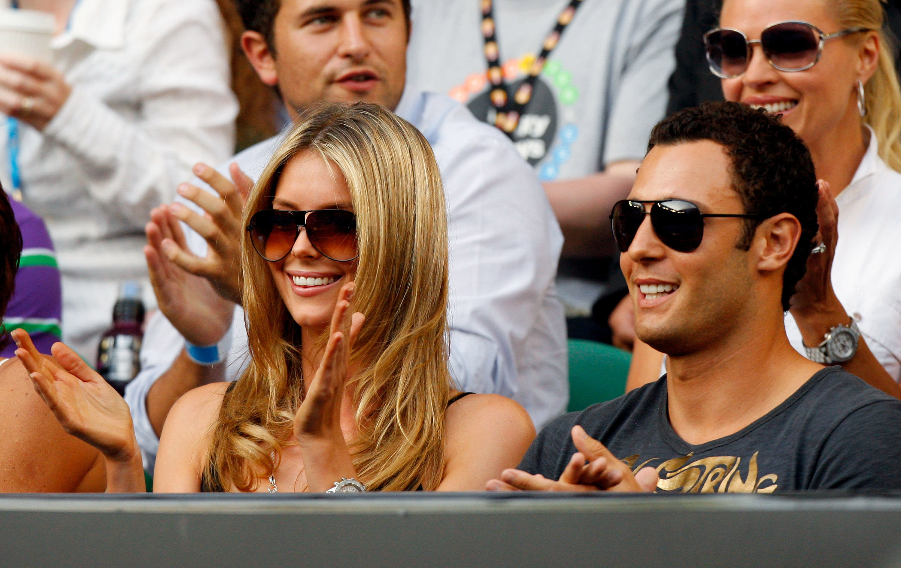 Jennifer Hawkins and Jake Wall on day 14 of the Australian Open 2008 at Melbourne Park on January 27, 2008 in Melbourne, Australia.
