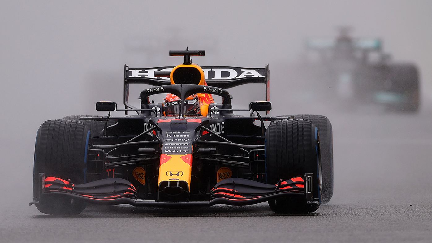 Max Verstappen won the Belgian Grand Prix in farcical circumstances.