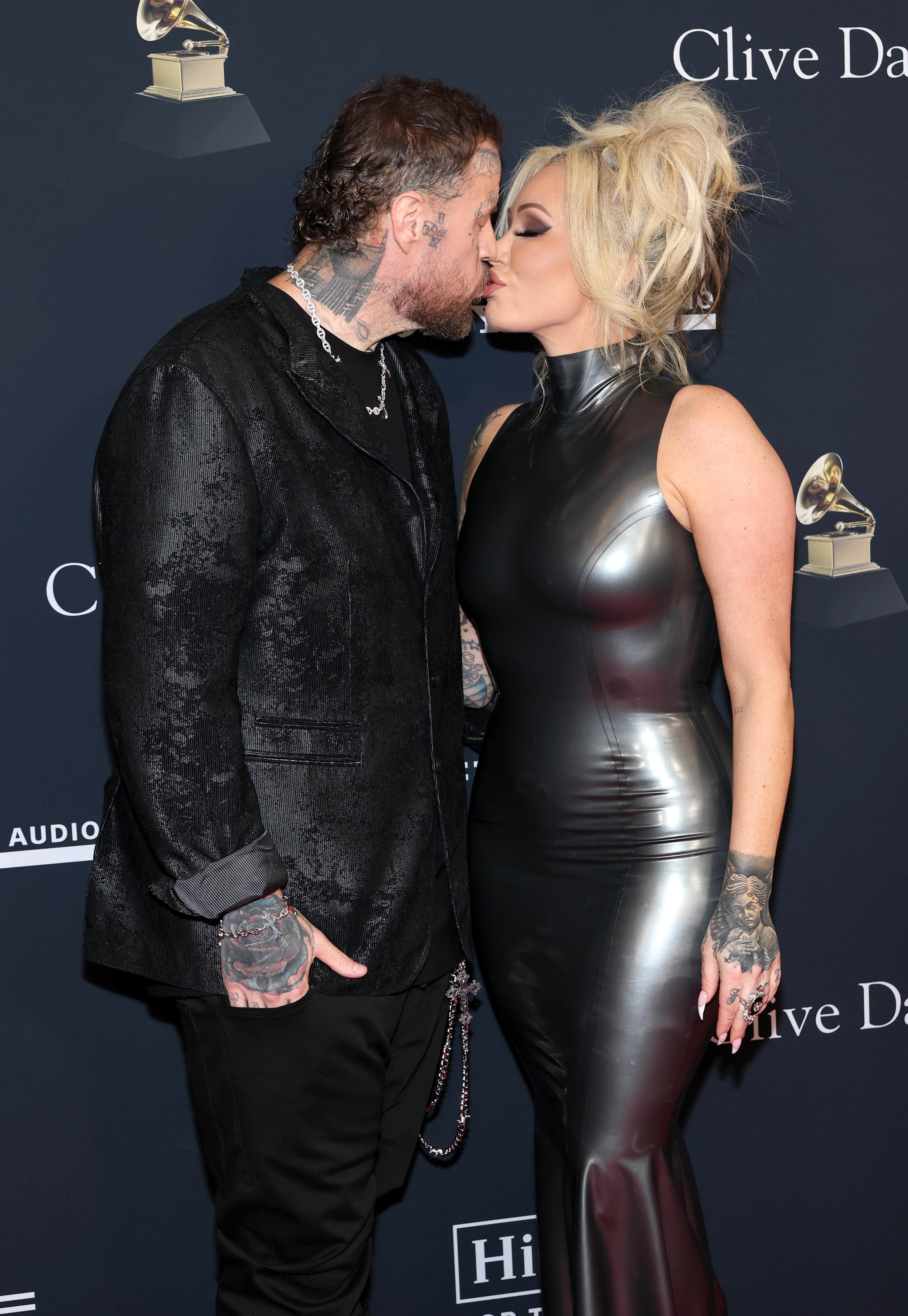 Jelly Roll and Bunnie Xo attend the 68th GRAMMY Awards Pre-GRAMMY Gala & GRAMMY Salute to Industry Icons Honoring Avery Lipman and Monte Lipman at The Beverly Hilton on January 31, 2026 in Beverly Hills, California