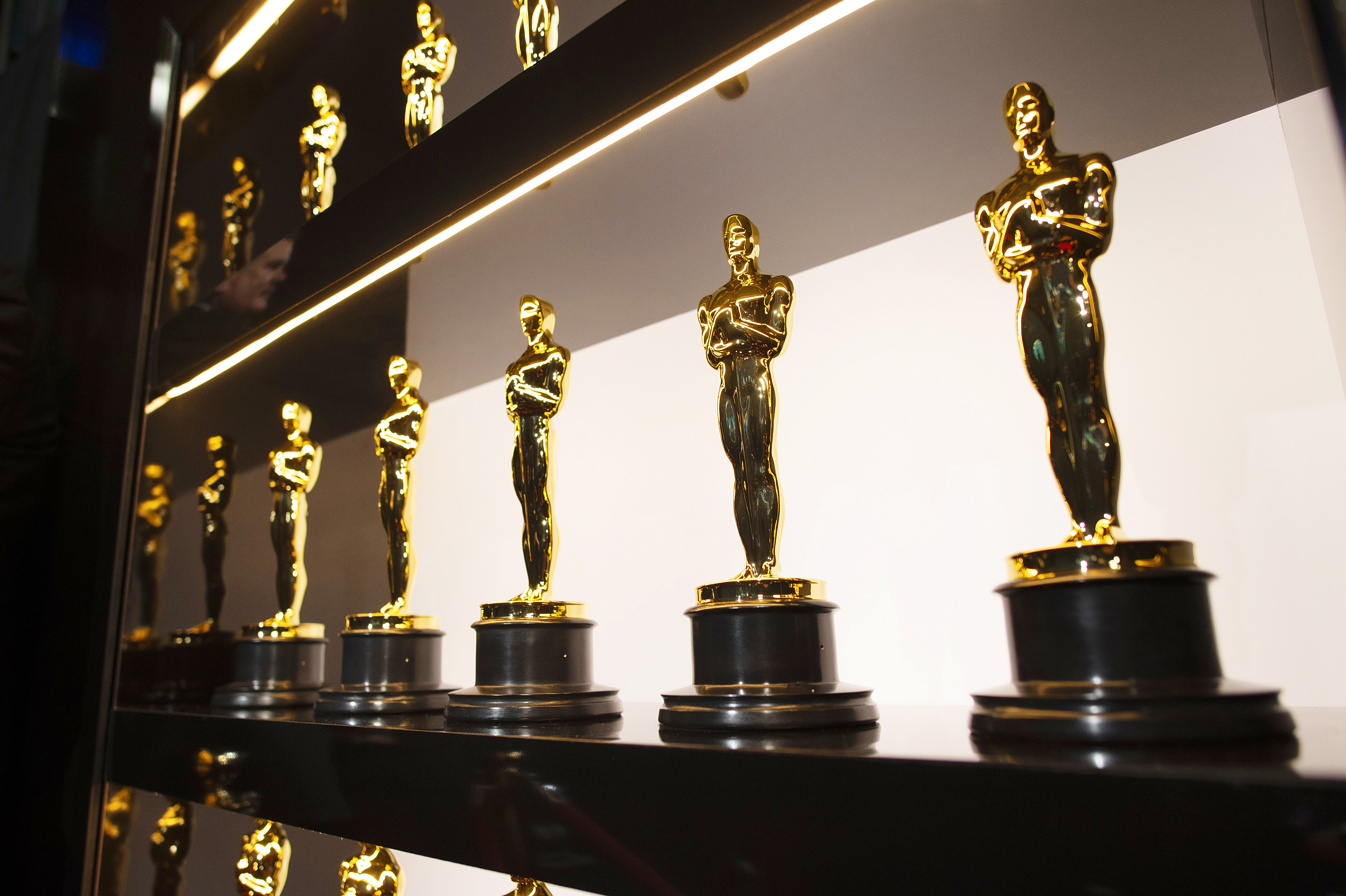 Oscars statuettes on display