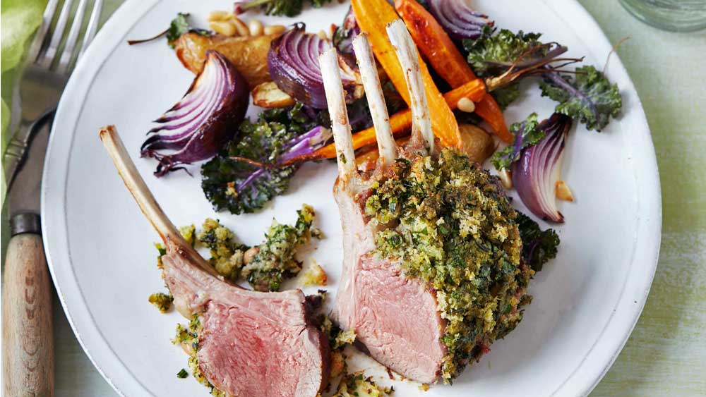 Lamb roast with vegetable salad recipe 9Kitchen
