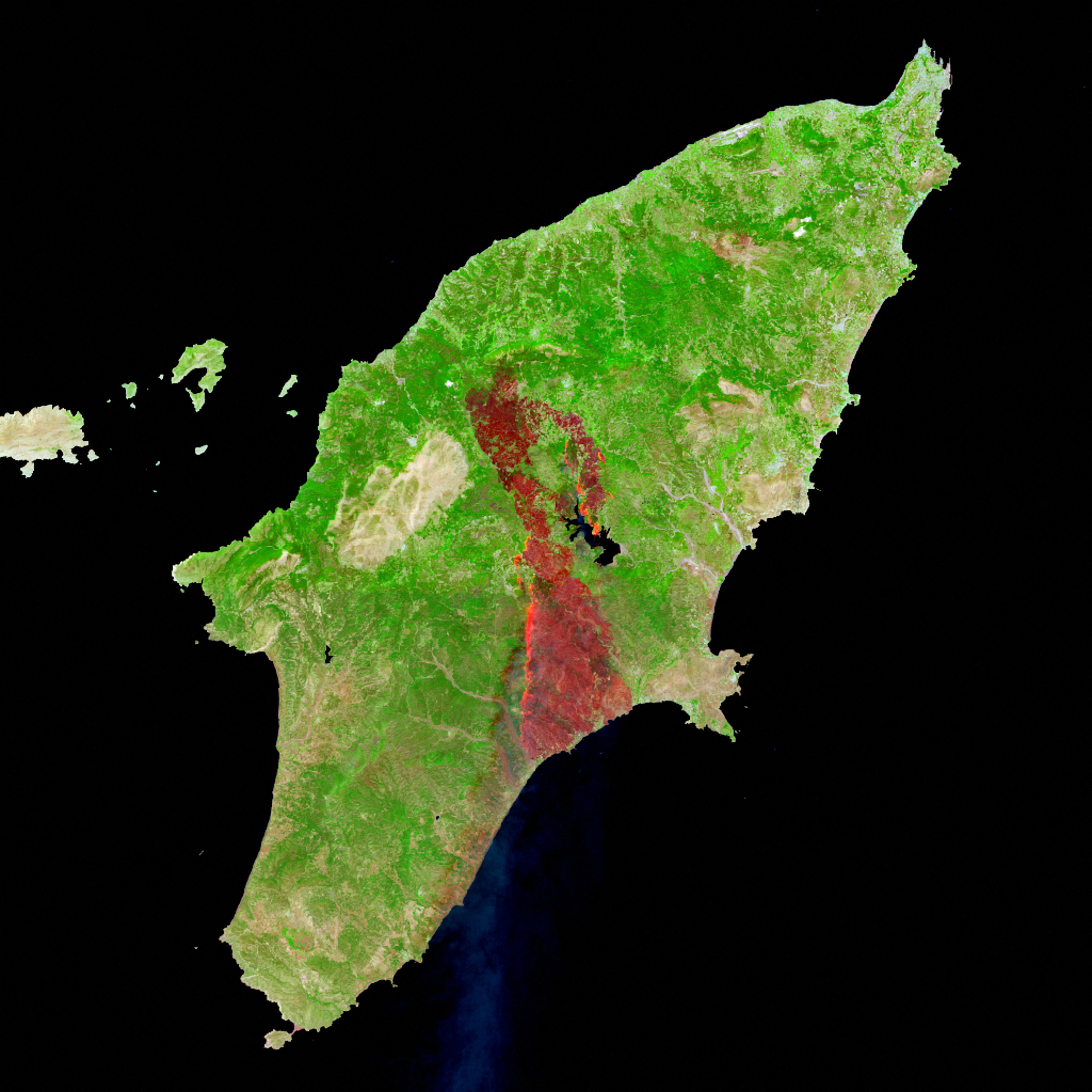 Wildfires in Rhodes, Greece. 