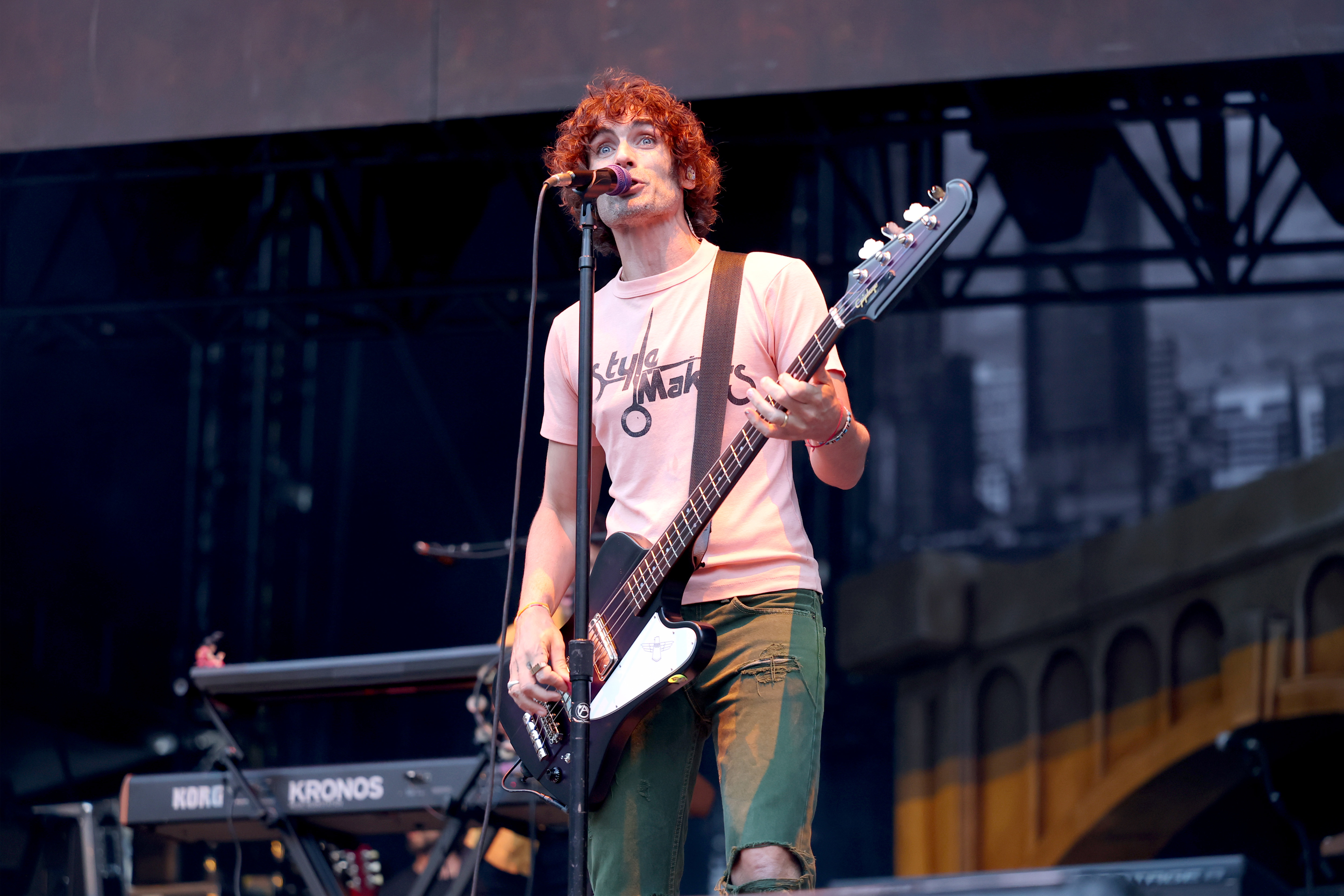 Tyson Ritter of The All-American Rejects performs onstage during the Jonas Brothers: JONAS20 Greetings From Your Hometown tour kick off at Met Life Stadium on August 10, 2025 in East Rutherford, New Jersey.