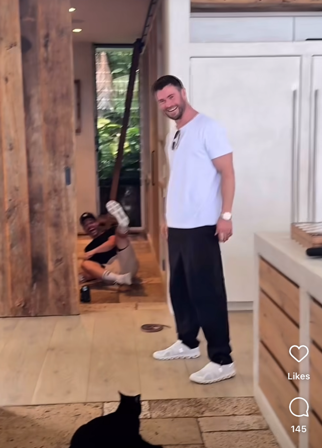 Chris Hemsworth pranked with fake snake by friends