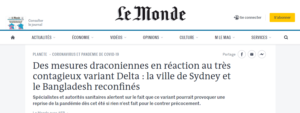 Le Mondey on Sydney outbreak