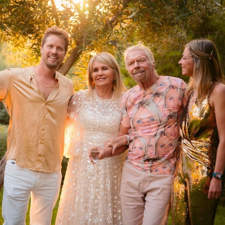 Richard Branson, wife Joan and their two children