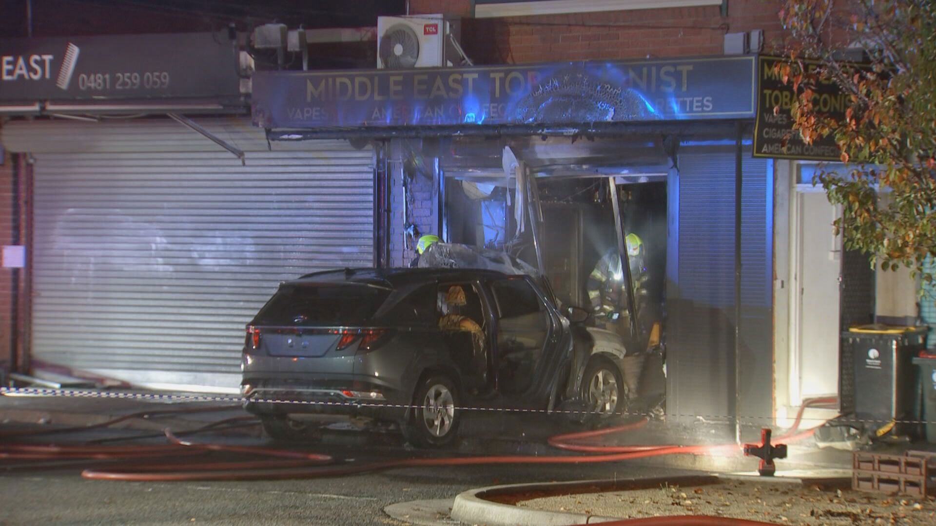 Tobacconists rammed and set alight in Melbourne’s north-west