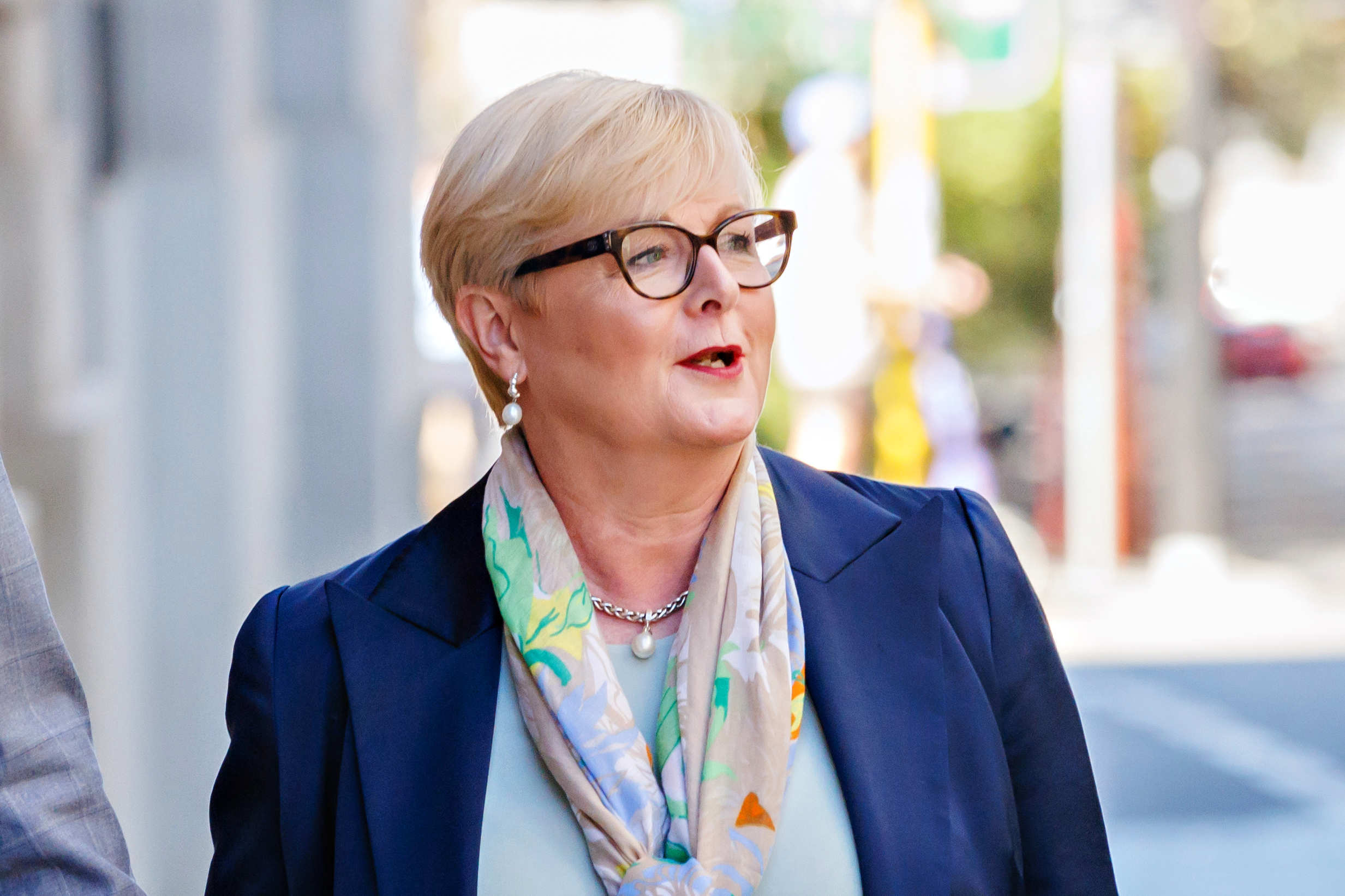 Liberal senator Linda Reynolds arrives at the David Malcolm Justice Centre in Perth, Tuesday, March 5, 2024. Ms Reynolds is meeting with Brittany Higgins and her partner David Sharaz for mediation talks as part of an ongoing defamation matter. (AAP Image/Richard Wainwright) NO ARCHIVING