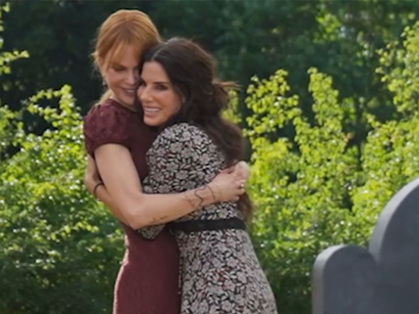Nicole Kidman and Sandra Bullock on their first day on set of Practical Magic 2