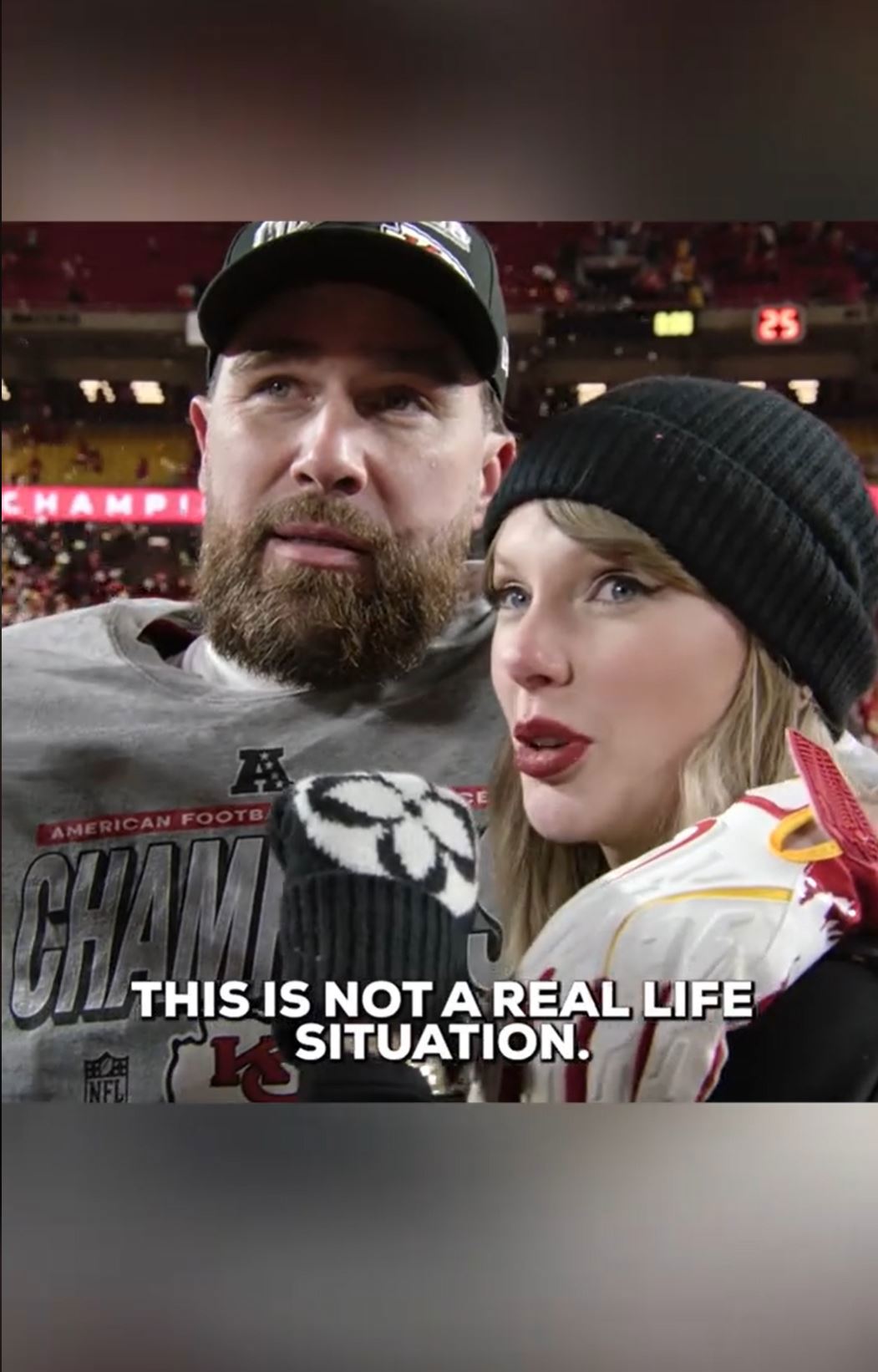 Travis Kelce and Taylor Swift at the AFC Championship