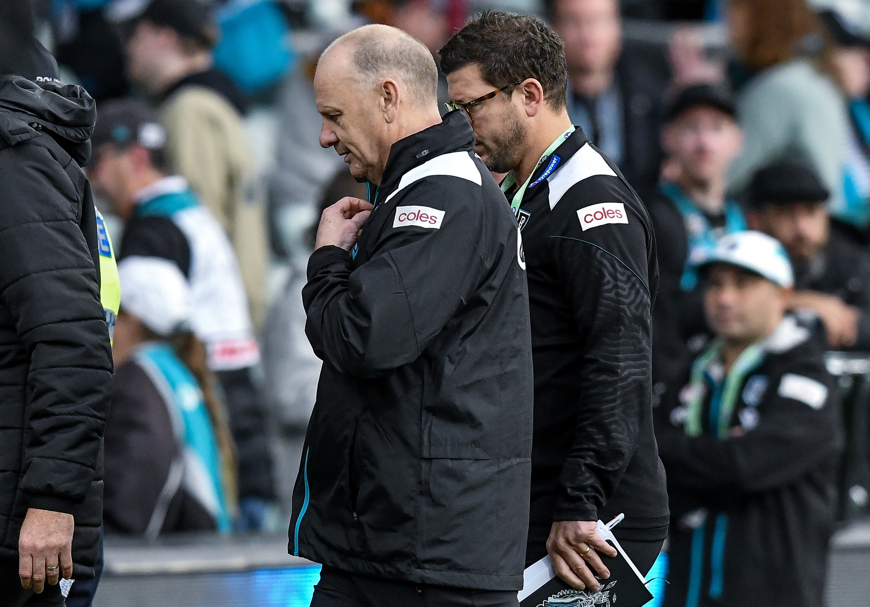 Ken Hinkley was booed off Adelaide Oval after Port's loss to Brisbane.